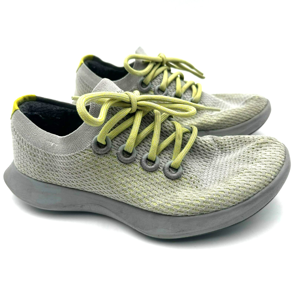 ALLBIRDS Women's size 10.5 Tree Dasher Gray Yellow Casual Running Shoes Sneakers